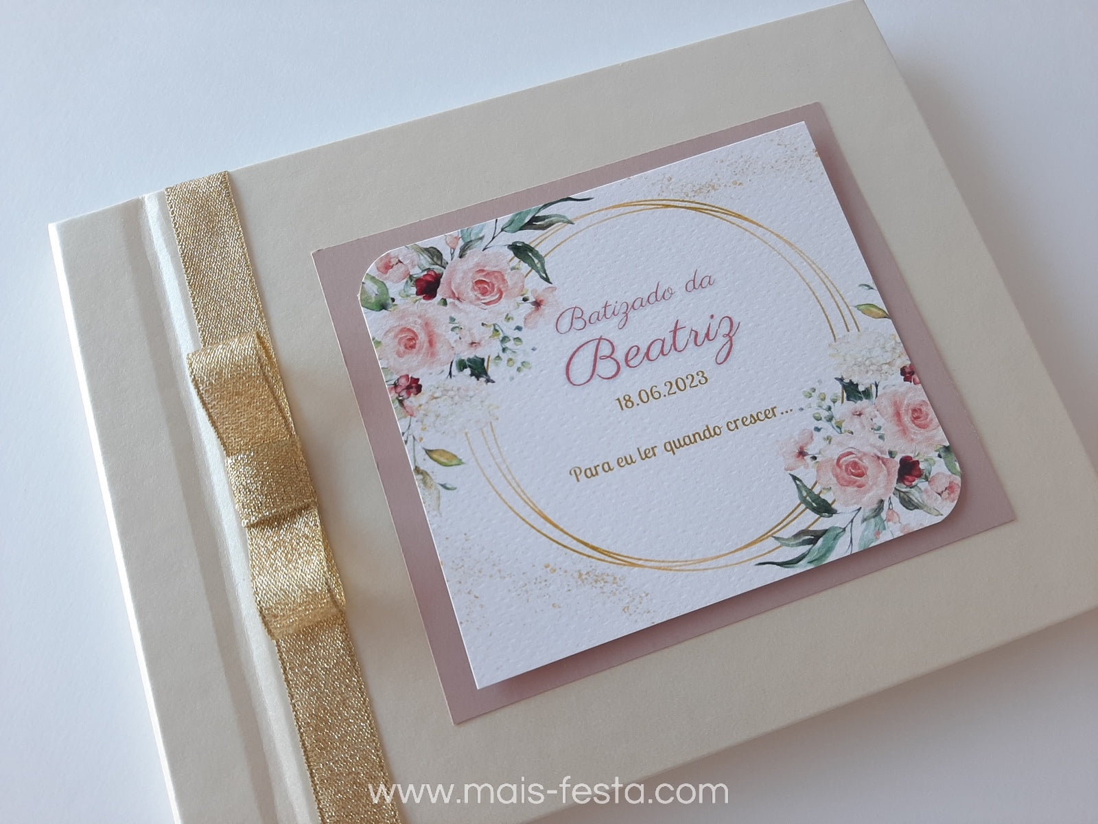 Livro de mensagens batizado Flores