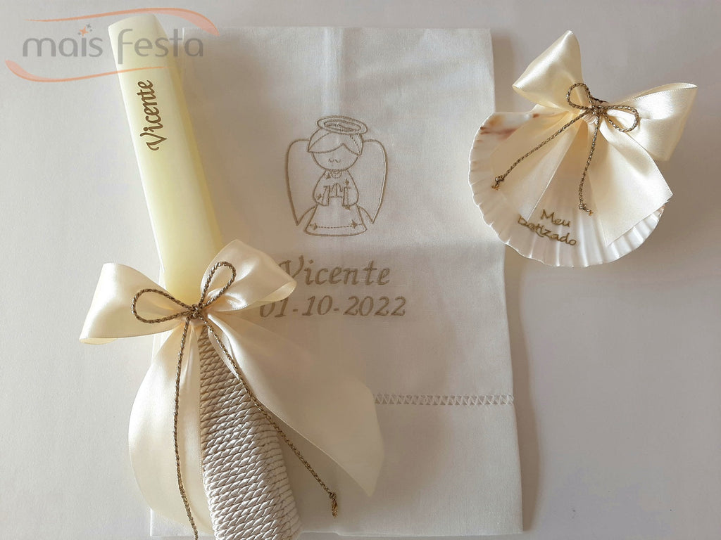 Conjunto para Batizado Clássico Creme