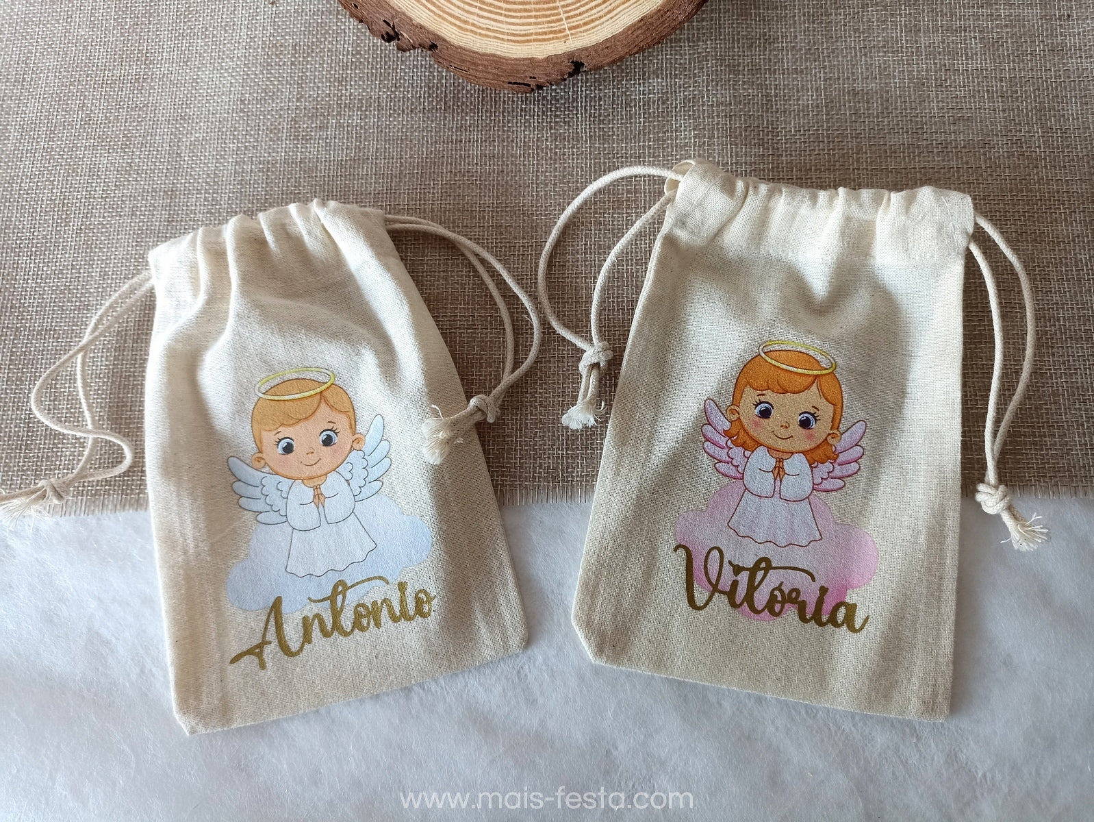 Saquinhos de pano personalizados para crianças