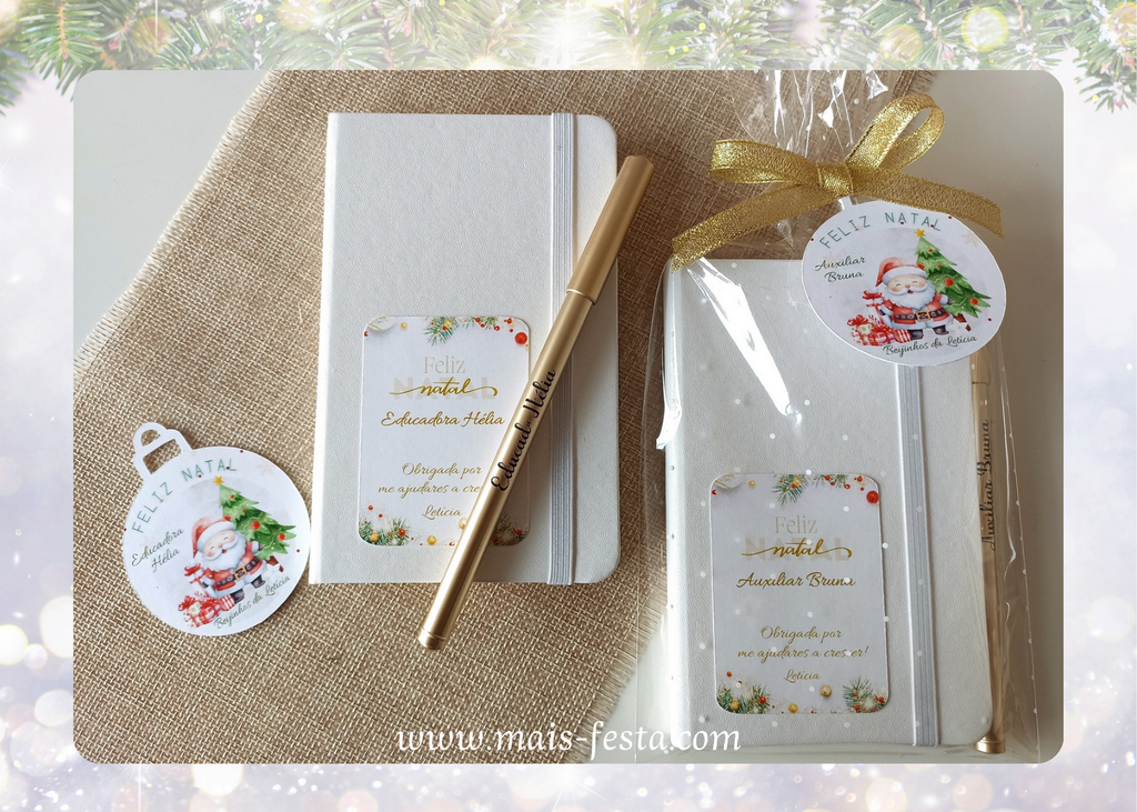 Bloco apontamentos e caneta gel