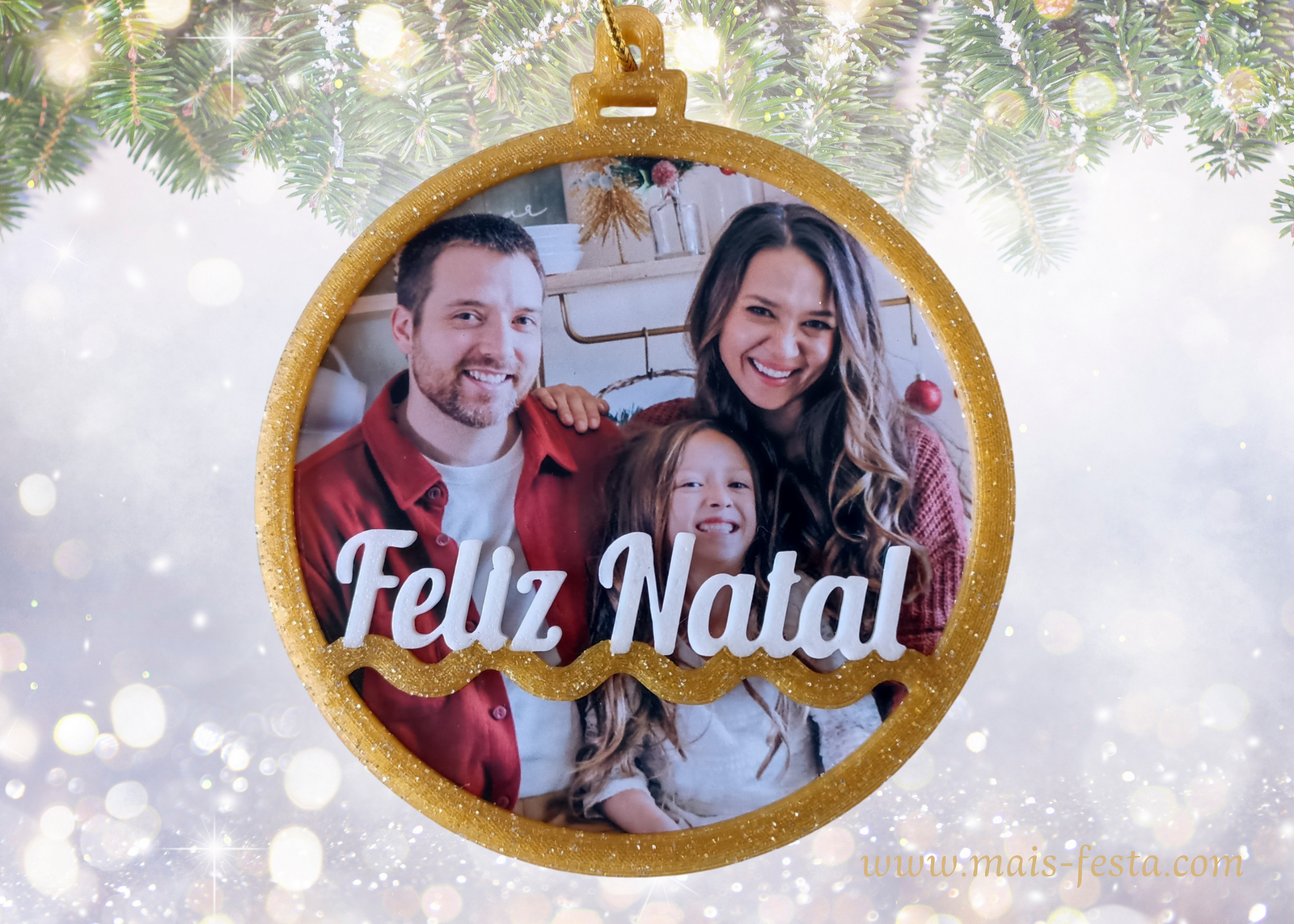 Bolas de Natal com Foto, 2 unid