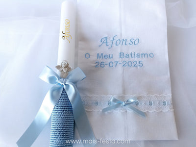Conjunto Batizado Azul suave