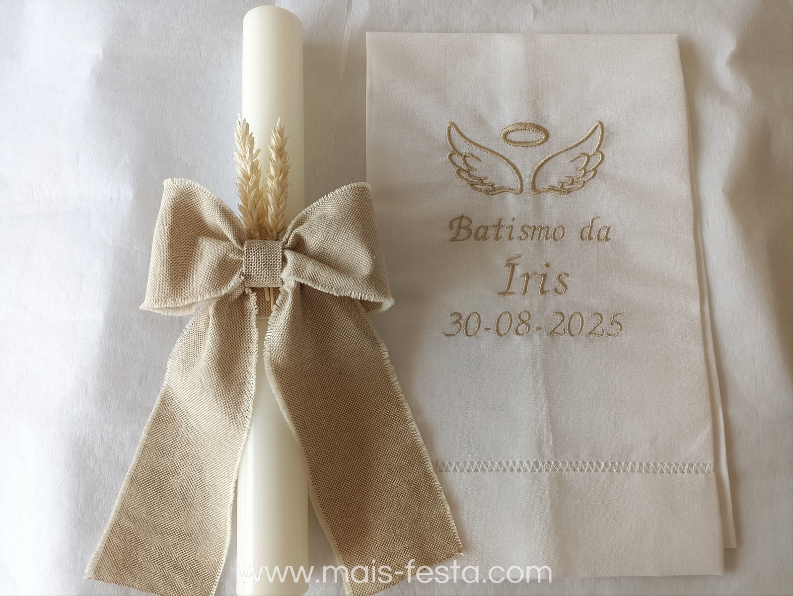 Conjunto Batizado Linho Natural