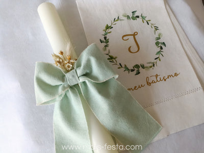 Conjunto Batizado Linho verde