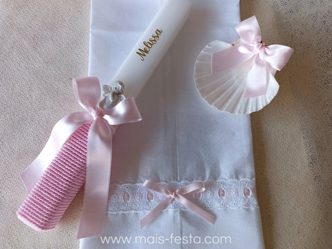 Conjunto Batizado Rosa