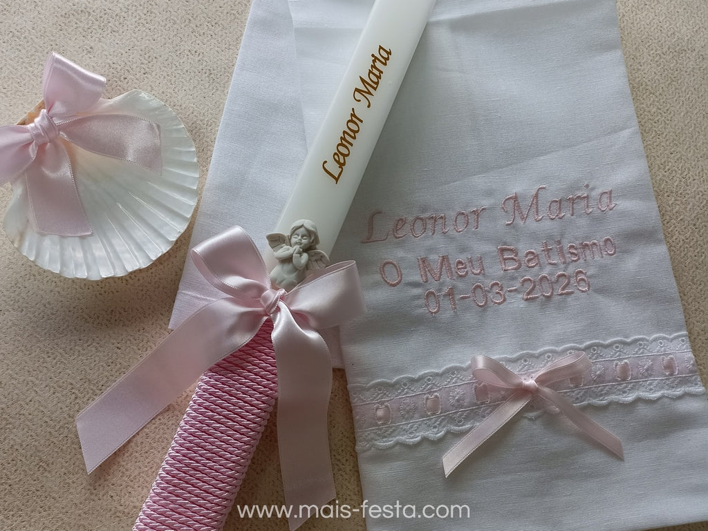 Conjunto Batizado Rosa
